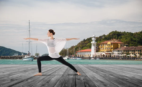 Woman doing yoga exercise — Stock Photo, Image