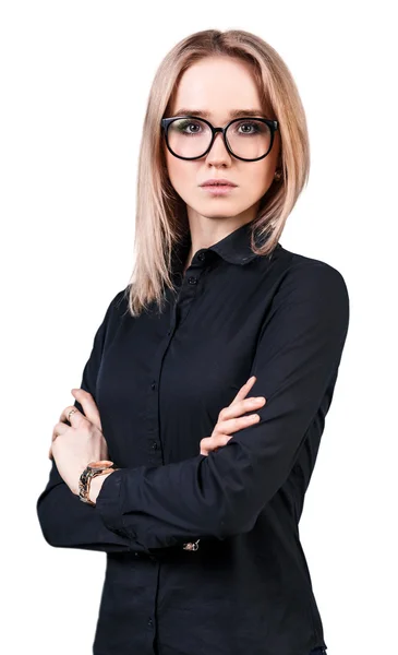 Young beautiful woman with serious face — Stock Photo, Image