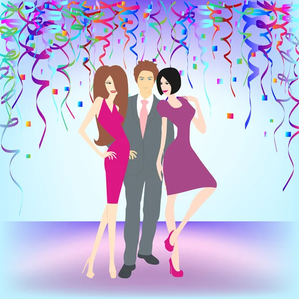 Young people having party — Stock Vector