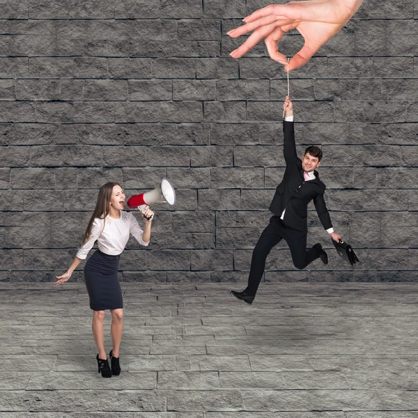 Businessman hanging — Stock Photo, Image