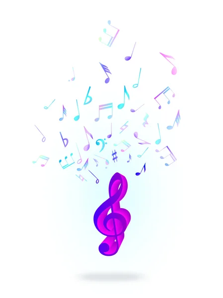 Treble clef and notes — Stock Photo, Image