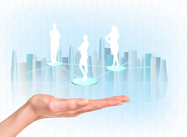 Silhouette of business people — Stock Photo, Image