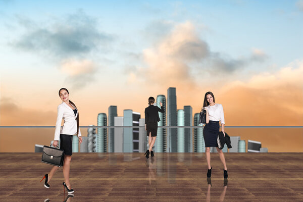 Деловые люди на крыше
