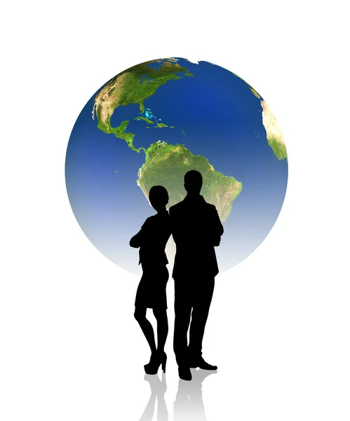 Global business, silhouettes — Stock Photo, Image