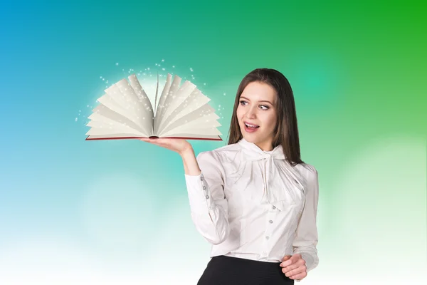 Businesswoman with a book — Stock Photo, Image