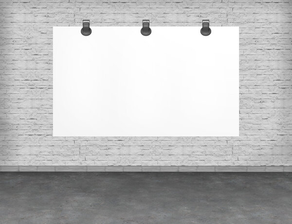Large blank, empty, white billboard screen,for your advertisment and design.