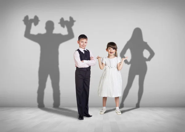 Children and the future shadows — Stock Photo, Image