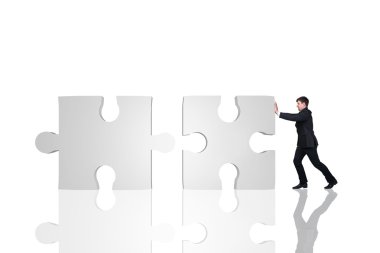 İşadamı hareketli puzzle