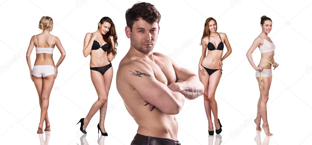 Man and women with perfect bodies