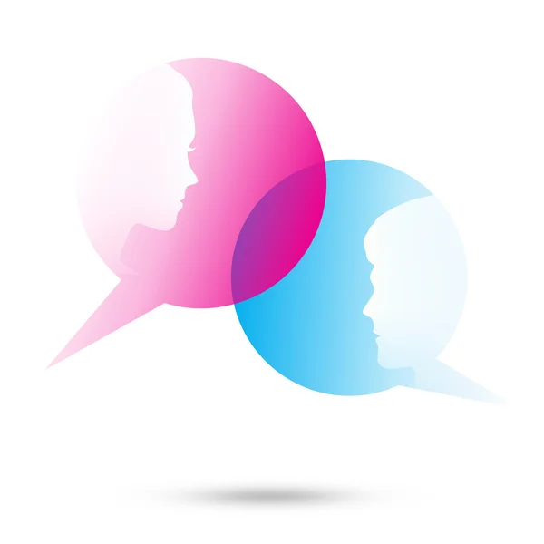 Bolhas de diálogo com duas faces — Fotografia de Stock
