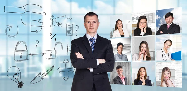 Collage of people from different professions — Stock Photo, Image
