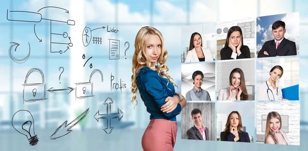 Collage of people from different professions — Stock Photo, Image