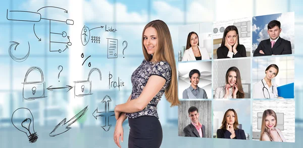 Collage of people from different professions — Stock Photo, Image