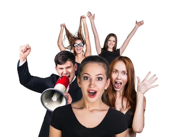 Group of surprised people — Stock Photo, Image