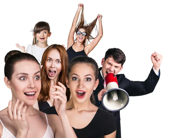 Gruppo di persone sorprese — Foto Stock