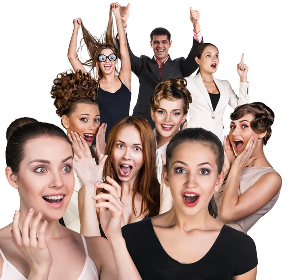 Group of surprised people — Stock Photo, Image