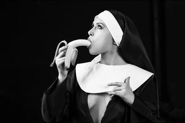 Young nun in religious concept — Stock Photo, Image