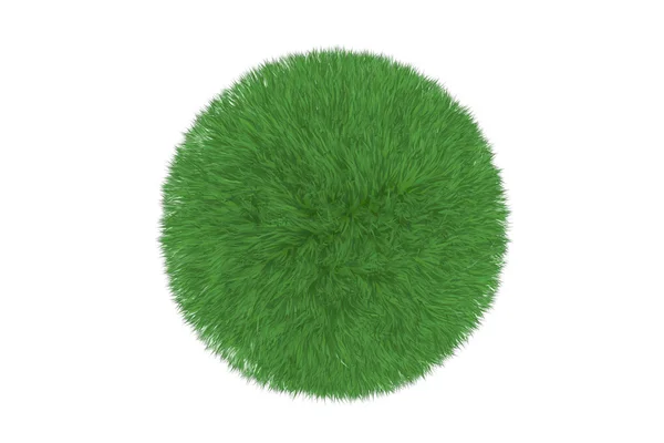 Green grass ball isolated on white. — Stock Photo, Image