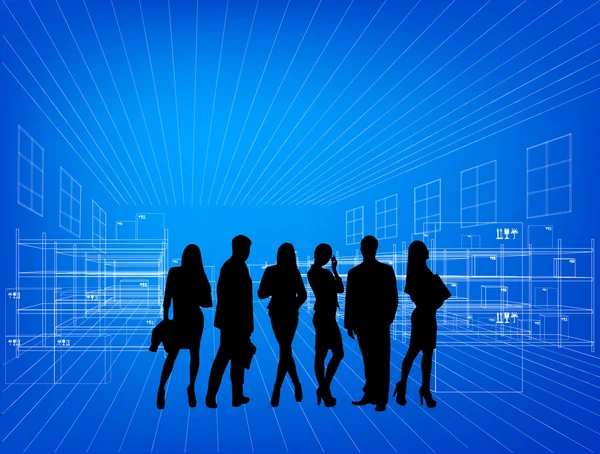 Silhouettes of business people — Stock Photo, Image