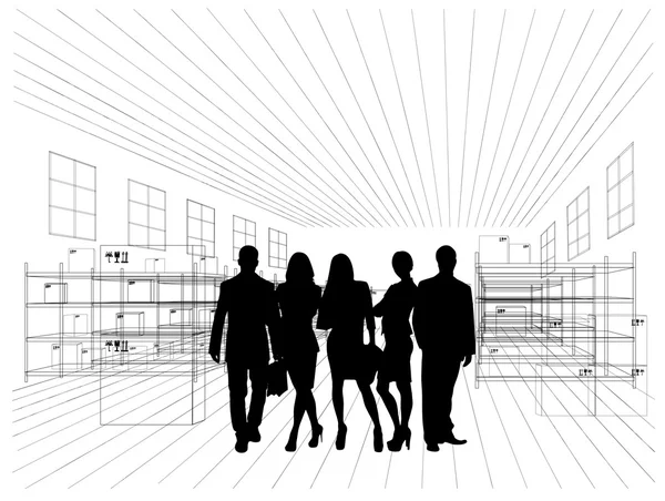 Silhouettes of business people — Stock Photo, Image