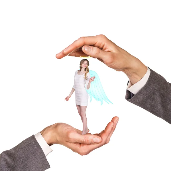 Hands holding woman — Stock Photo, Image