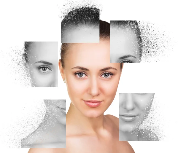 Genç kadın portre kolaj