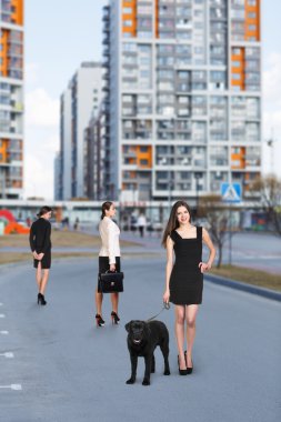 Güzel mutlu kadın ile köpek