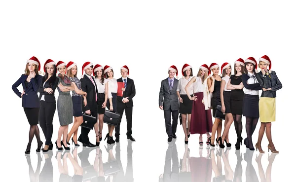 Business people in a xmas hat — Stock Photo, Image