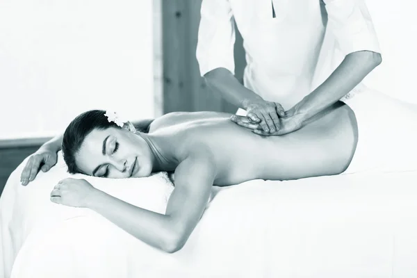 Woman enjoying massage. — Stock Photo, Image