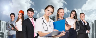 Farklı meslekleri olan insanlar.