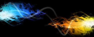 Red and blue smoke clipart