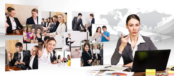 Business woman working on a laptop — Stock Photo, Image