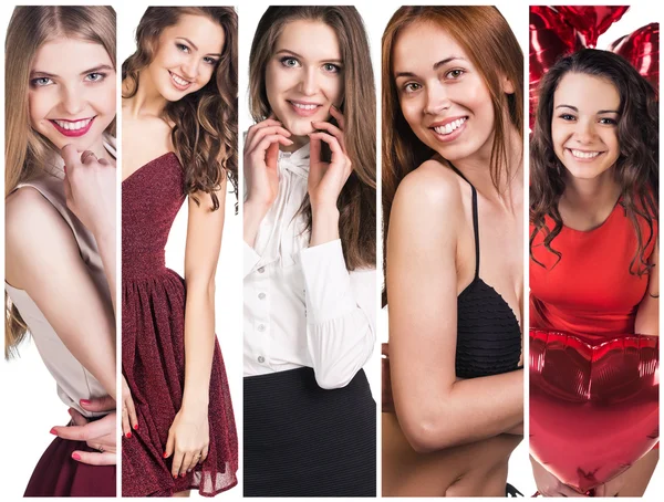 Collage de hermosas mujeres jóvenes —  Fotos de Stock