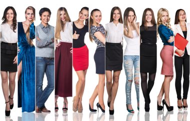 güzel genç kadın grubu