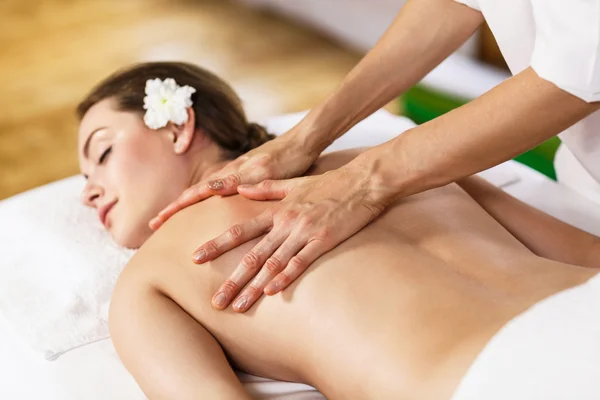 Woman enjoying massage. — Stock Photo, Image