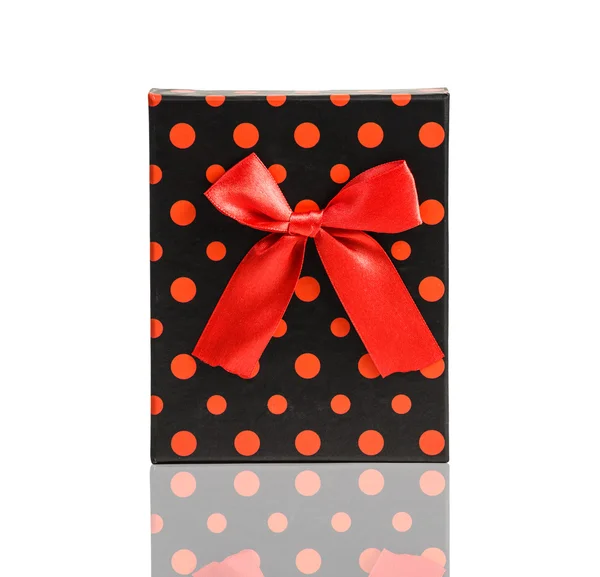Draufsicht auf rote isolierte Geschenkbox — Stockfoto
