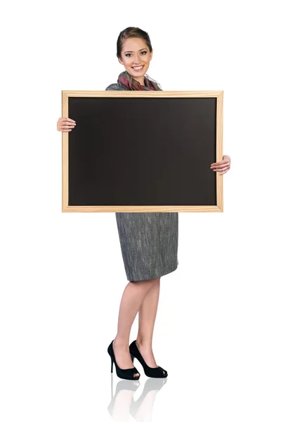 Žena s tabuli — Stock fotografie