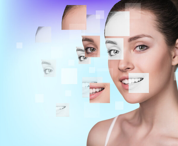 Идеальное женское лицо, сделанное из разных лиц
