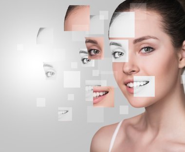 Mükemmel kadın yüzü farklı yüzler yaptı