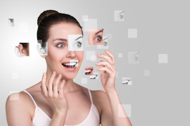 Mükemmel kadın yüzü farklı yüzler yaptı