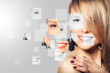 Mükemmel kadın yüzü farklı yüzler yaptı