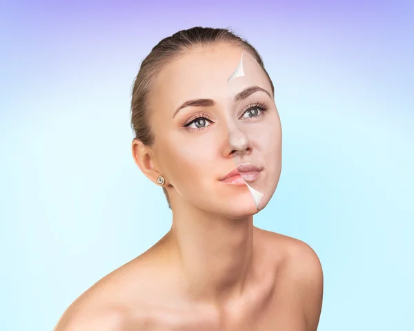 Fiatal nő skin care koncepciót. — Stock Fotó