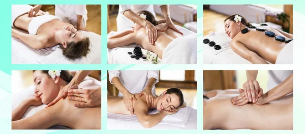 Collage van spa procedure — Stockfoto