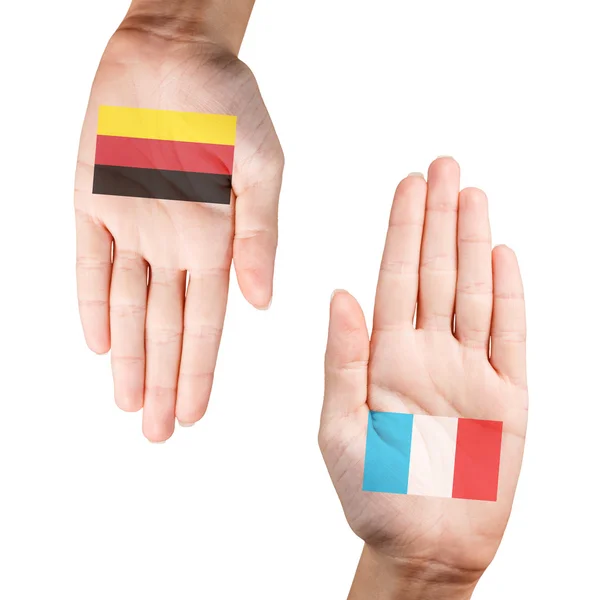 Woman hands with flags — Stock Photo, Image