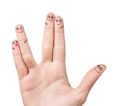 Happy fingers family clipart
