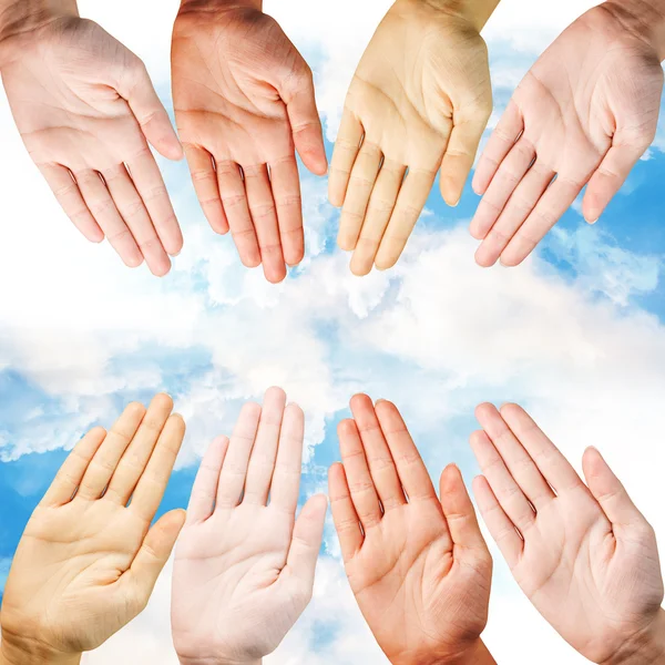 Circle made of woman hands — Stock Photo, Image