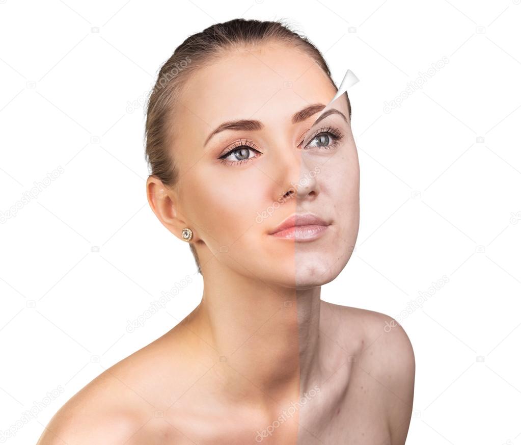 Young woman skin care concept.