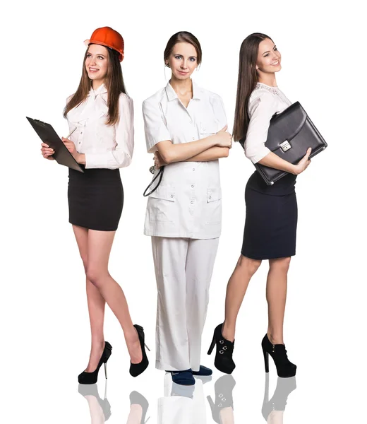 Tre donne con professioni diverse — Foto Stock