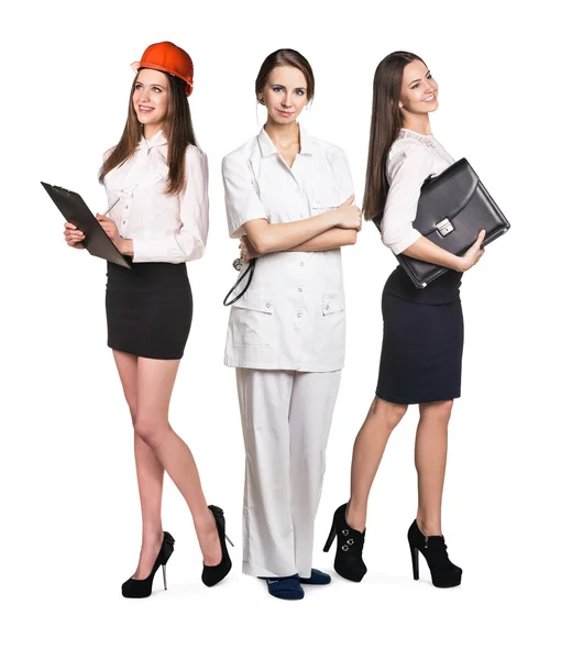 Drie vrouwen met verschillende beroepen — Stockfoto
