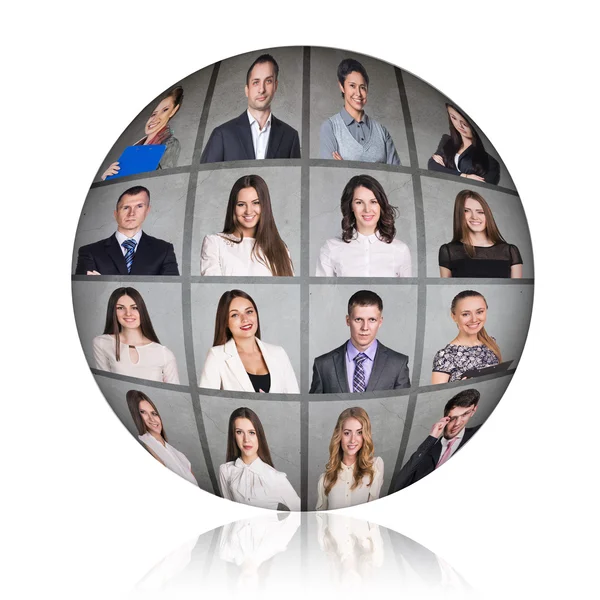 Business mensen portret collage — Stockfoto